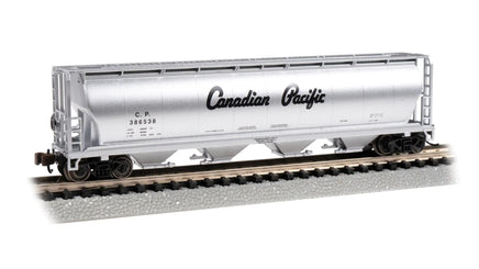 N Bachmann Canadian Pacific #386538 - 4 Bay Cylindrical Grain Hopper 19165 - MPM Hobbies