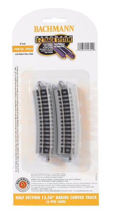 N Bachmann E-Z NS Half Section 12.50" Radius Curved 44822 - MPM Hobbies