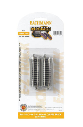 N Bachmann E-Z NS Track Half Section 19" Radius Curved 44856 - MPM Hobbies