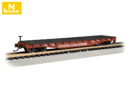 N Bachmann Pennsylvania Railroad #475465 - 52’ Flat Car 17353 - MPM Hobbies