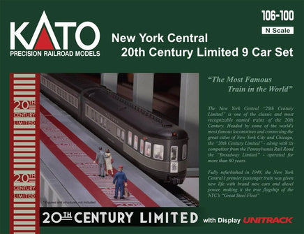 N Kato New York Central 20th Century Limited 9 Car Set 106100 - MPM Hobbies