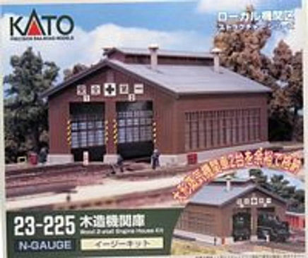 N Kato Wood 2-Stall Engine House 23225 - MPM Hobbies