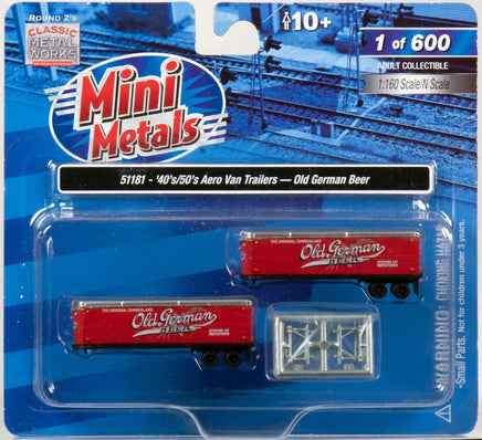 N Scale Classic Metal Works AeroVan Trailer Old German Beer (2-Pack) 51181 - MPM Hobbies