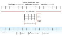 N Woodland Barbed Wire Fence 2990 - MPM Hobbies