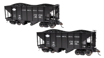 On30 Bachmann Consolidated Narrow Gauge RR #3008 & #3074 - 2 Bay Steel Hopper 27903 - MPM Hobbies