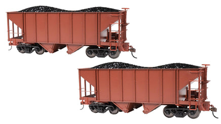 On30 Bachmann Painted Unlettered Oxide Red - 2 Bay Steel Hopper 27904 - MPM Hobbies