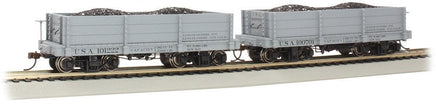 On30 Bachmann USA #100701 & #101222 Gray (2/Box) - 18' Low Side Gondola 26533 - MPM Hobbies