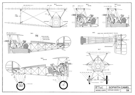 1/16 Model Shipways Sopwith Camel WWI Plane Wood & Metal Model Kit 1030 - MPM Hobbies