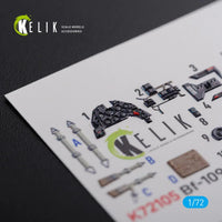 1/72 Reskit BF109 G-6 interior 3D decals for Tamiya kit - MPM Hobbies