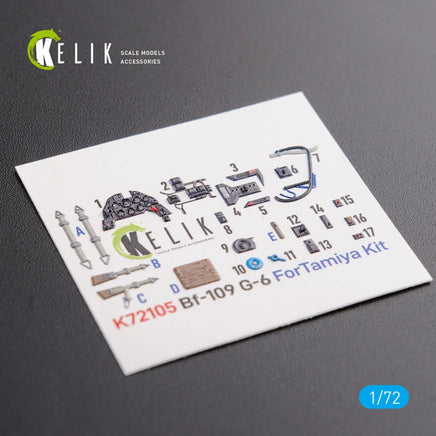1/72 Reskit BF109 G-6 interior 3D decals for Tamiya kit - MPM Hobbies