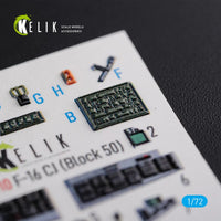 1/72 Reskit F-16 CJ (Block 50) interior 3D decals for Tamiya kit - MPM Hobbies