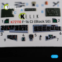 1/72 Reskit F-16 CJ (Block 50) interior 3D decals for Tamiya kit - MPM Hobbies