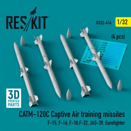 1/32 Reskit L5CATM-120C Captive air training missiles (4 pcs) (3D Printed) - MPM Hobbies