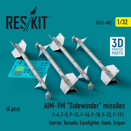 1/32 Reskit L5AIM-9M Sidewinder missiles (4 pcs) (3D Printed) - MPM Hobbies