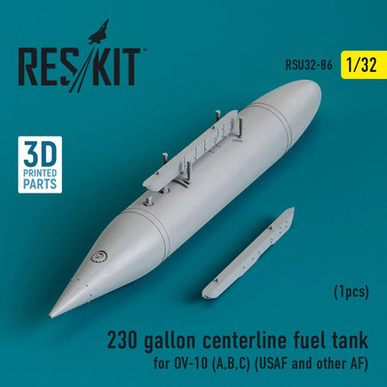 1/32 Reskit L5230 gallon centerline fuel tank for OV-10 (A,B,C) (USAF and other AF) (1 pcs) (3D Printed) - MPM Hobbies