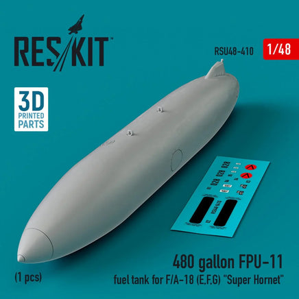 1/48 Reskit 480 gallon FPU-11 fuel tank for F/A-18 Super Hornet (1 pcs) (3D Printed) - MPM Hobbies