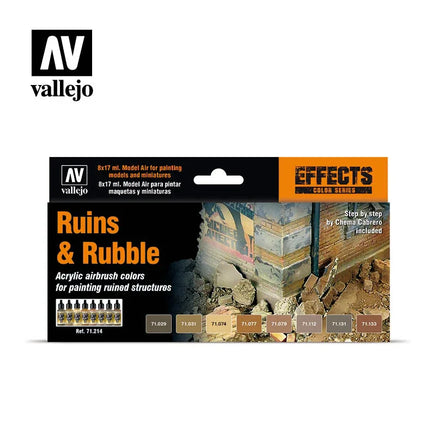 Vallejo 17ml Set of 8 Ruins & Rubble - 71214 - MPM Hobbies