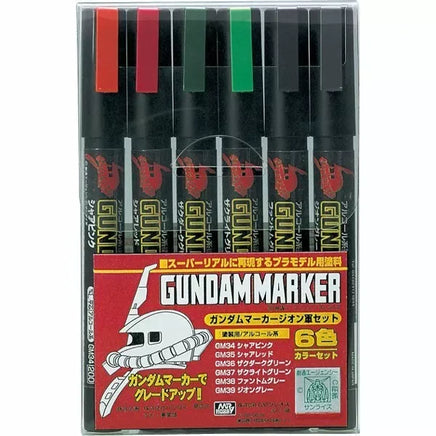 Mr. Hobby Set of 6 Gundam Marker Zeon - GMS108 - MPM Hobbies