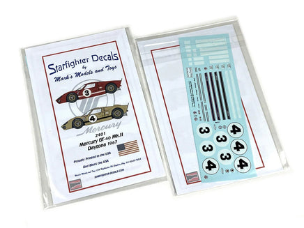 1/24 Starfighter Decals - Mercury GT-40 Mk.II Daytona 1967 - MPM Hobbies