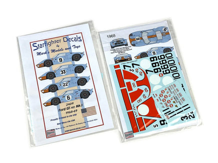 1/24 Starfighter Decals - Ford GT Mk I 1968 1969 season - MPM Hobbies