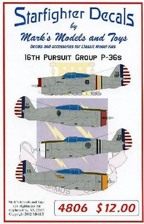 1/48 Starfighter Decals - P36s 16th Pursuit Group - MPM Hobbies