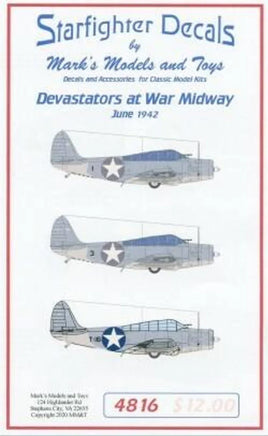 1/48 Starfighter Decals - Devastators at Midway June 1942 for LNR & Revell Kit - MPM Hobbies