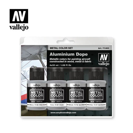 Vallejo 32ml Set of 4 Aluminium Dope - 77603 - MPM Hobbies