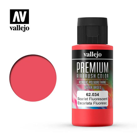 Vallejo 60ml Fluorescent Scarlet - 62034 - MPM Hobbies