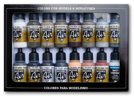 Vallejo Model Air Set of 16 Weathering Colors 17ml 71194 - MPM Hobbies