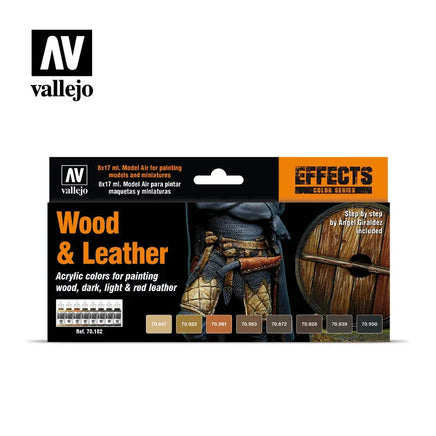 Vallejo Set of 8 (17ml) Wood & Leather - 70182 - MPM Hobbies
