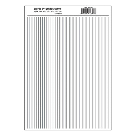 Woodland .01" - 3/64" Stripes Decal Silver 764 - MPM Hobbies