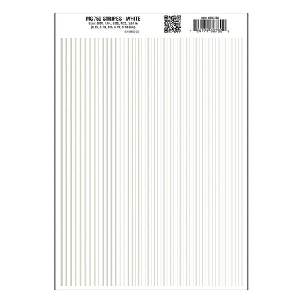 Woodland .01" - 3/64" Stripes Decal White 760 - MPM Hobbies