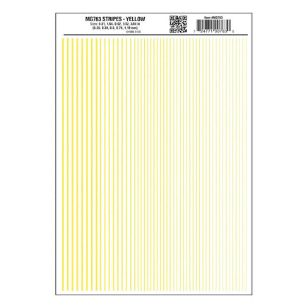 Woodland .01" - 3/64" Stripes Decal Yellow 763 - MPM Hobbies