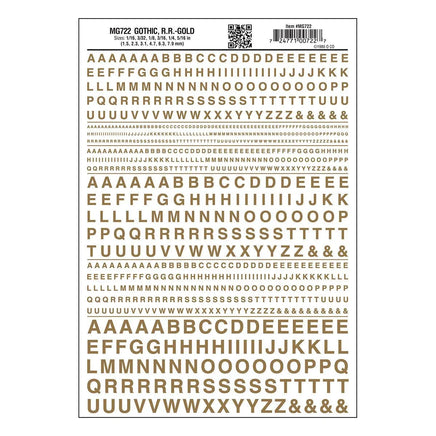 Woodland Gothic R.R. Decal Gold 722 - MPM Hobbies