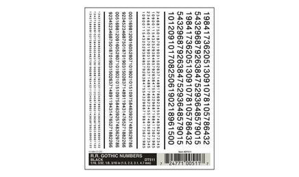 Woodland R.R. Gothic Numbers Decal Black 511 - MPM Hobbies
