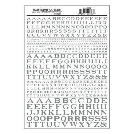 Woodland Roman R.R. Decal Silver 706 - MPM Hobbies