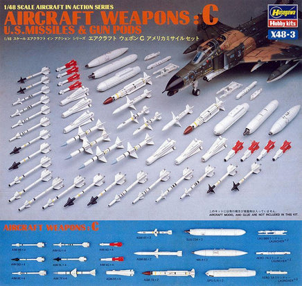 1/48 Hasegawa Weapons C- U.S. Missiles & Gun Pods 36003 - MPM Hobbies