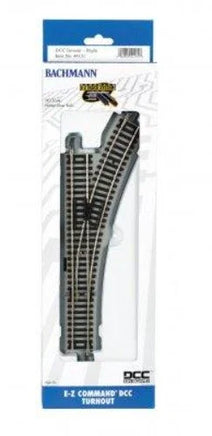 HO Bachmann E-Z NS Command® DCC Turnout - Right with Black Ties 44131 - MPM Hobbies