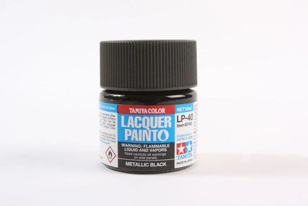 LP-40 Tamiya Lacquer Metallic Black 10ml - 82140 - MPM Hobbies