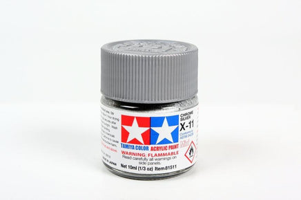 X-11 Mini Tamiya Acrylic Chrome Silver 10ml - MPM Hobbies