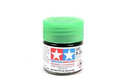 X-25 Mini Tamiya Acrylic Clear Green 10ml 81525 - MPM Hobbies