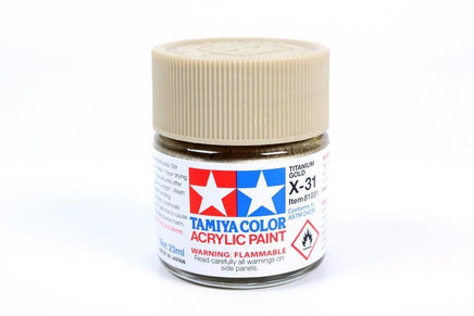 X-31 Tamiya Acrylic Titanium Gold 23ml 81031 - MPM Hobbies