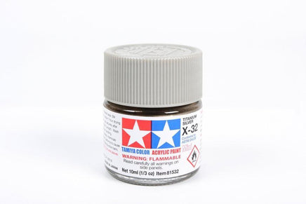 X-32 Mini Tamiya Acrylic Titanium Silver 10ml - MPM Hobbies