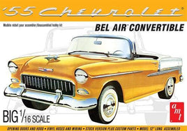 1955 Chevrolet Bel Air Convertible yellow and white scale model hobby kit box art