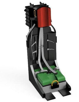 Detailed 1/72 scale model of F-104 Starfighter pilot ejection seat with harnesses and cushions