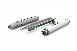 1/72 scale rocket pods and gun pods including British RP-3, LAU-10/A launcher, and SUU-11/A minigun pod for military aircraft models