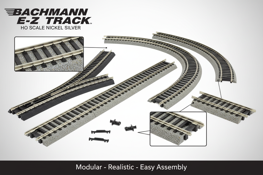 Escala HO Bachmann E-Z Track Níquel Plata