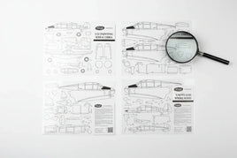 1/32 scale Special Hobby aircraft paint mask sets with precision die-cut masking film for P-39 Airacobra and Westland Whirlwind canopy frames and camouflage patterns on white background