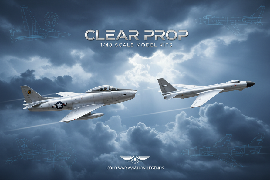 In Stock 1/48 Clear Prop Jet Aircraft