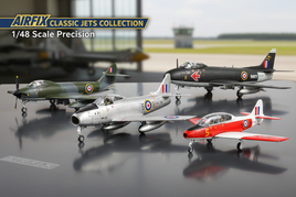 1/48 Airfix jets: F-86 Sabre, Gloster Meteor, Folland Gnat, Buccaneer with RAF markings